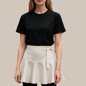 ZARA Beige Belt Fit & Flare ed Side Zip Flutter & Flare Mini Skort-Size XS